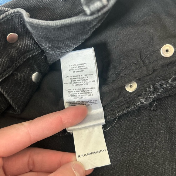 REDONE 70's Ultra High Rise StovePipe Dad Jeans Size 29 In Washed Noir Black - Picture 11 of 11